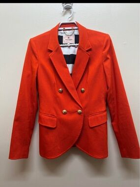 Juicy Couture Orange Double-Breasted Blazer with Gold Buttons